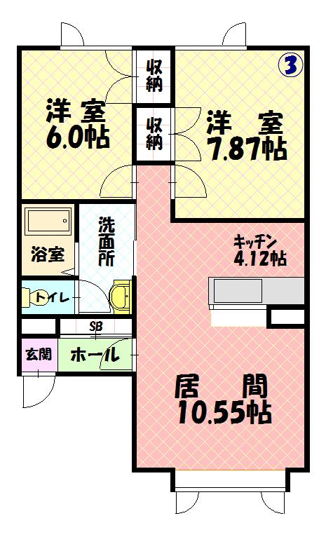 メルシー末広2F-3間取図