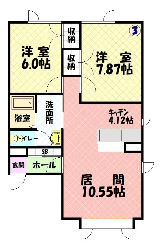 メルシー末広1F-3間取図