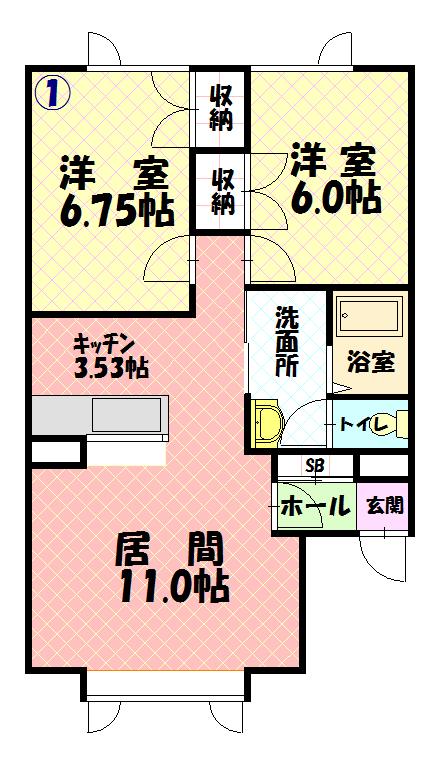 メルシー末広1F-1間取図