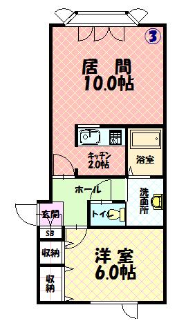 レストクローヴ103間取図