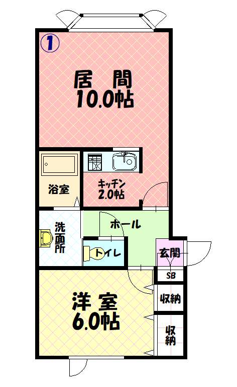 レストクローヴ１０１間取図