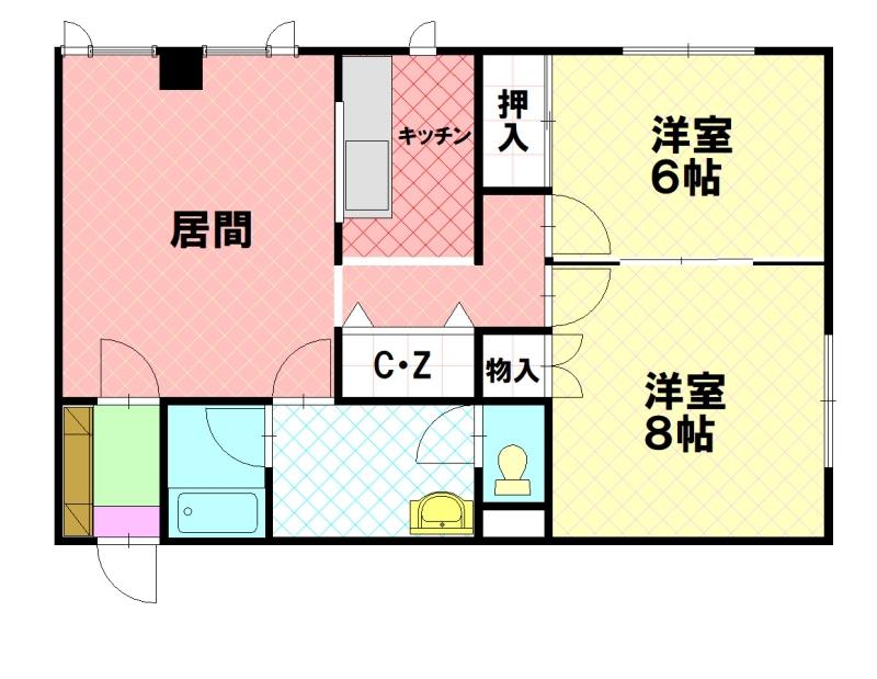 ハイツＩＴＯ１０２間取図