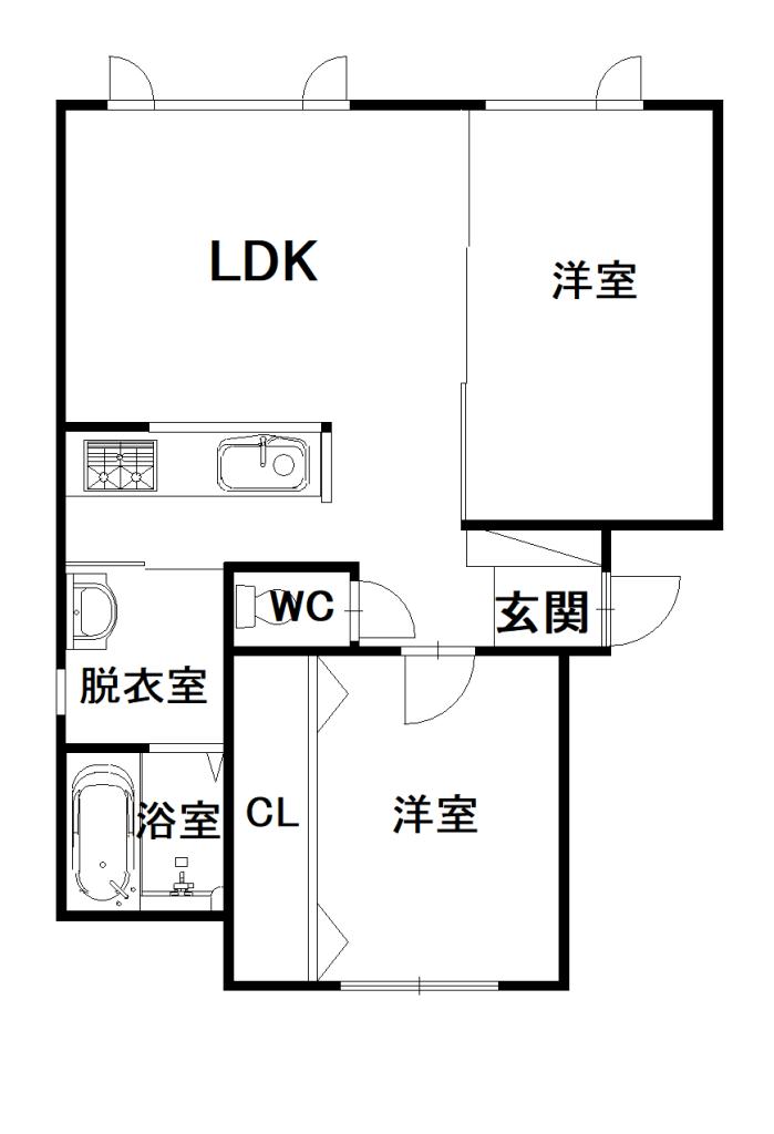 エコワンハイツ３．３２０１間取図