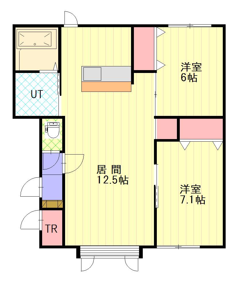 ボヌール錦町 A棟202間取図