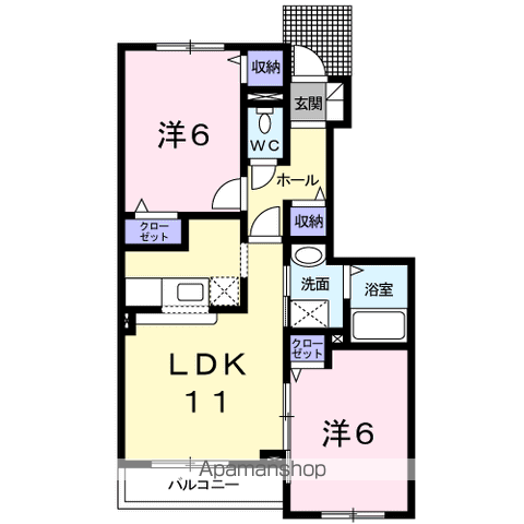 グレイスヴィラサンヨーＤ１０２間取図