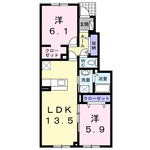 ル　モンド　ブル１０２間取図