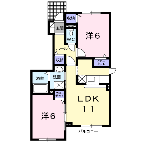 グレイスヴィラサンヨーＣ１０１間取図