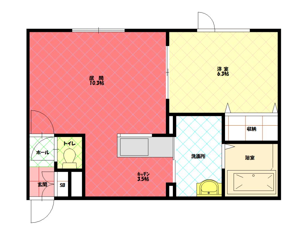 神楽４・１２　エコワンハウス２０２間取図