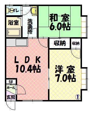 ソルテリア１３Ｂ201間取図