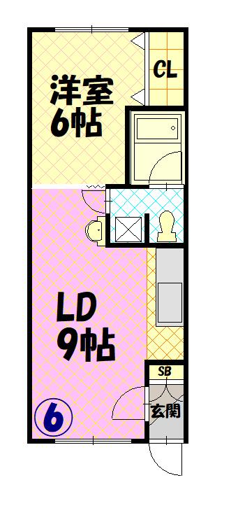 スカイハイツ大町２－２１０６間取図
