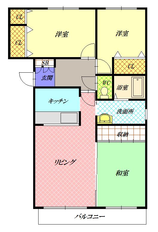エスティウメダＡ202間取図