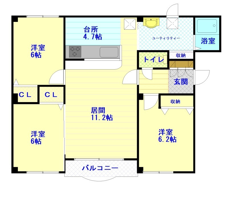 グランデール豊岡201間取図