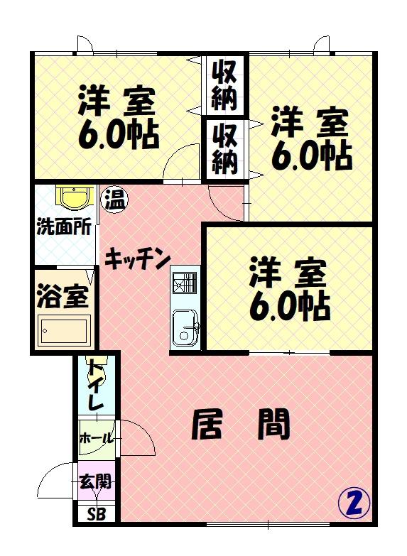 パステルＢ102間取図