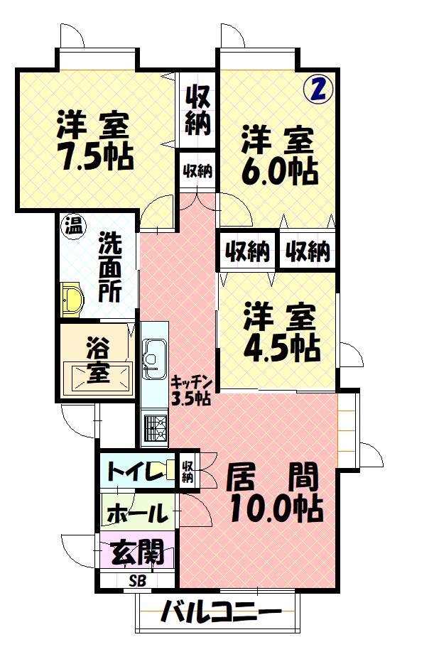 サンライズ忠和102間取図
