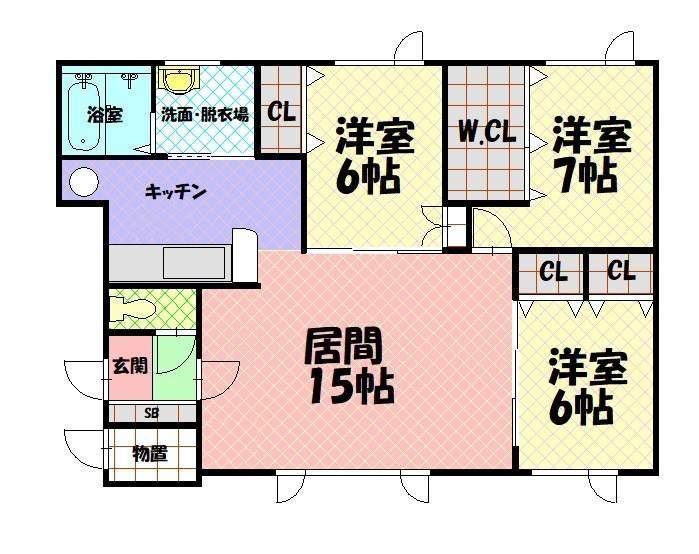 友夢Ⅲ２０７間取図