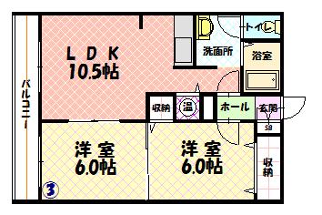 エーコーパティオス203間取図