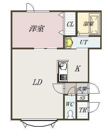 クローバーＢ棟２０１間取図