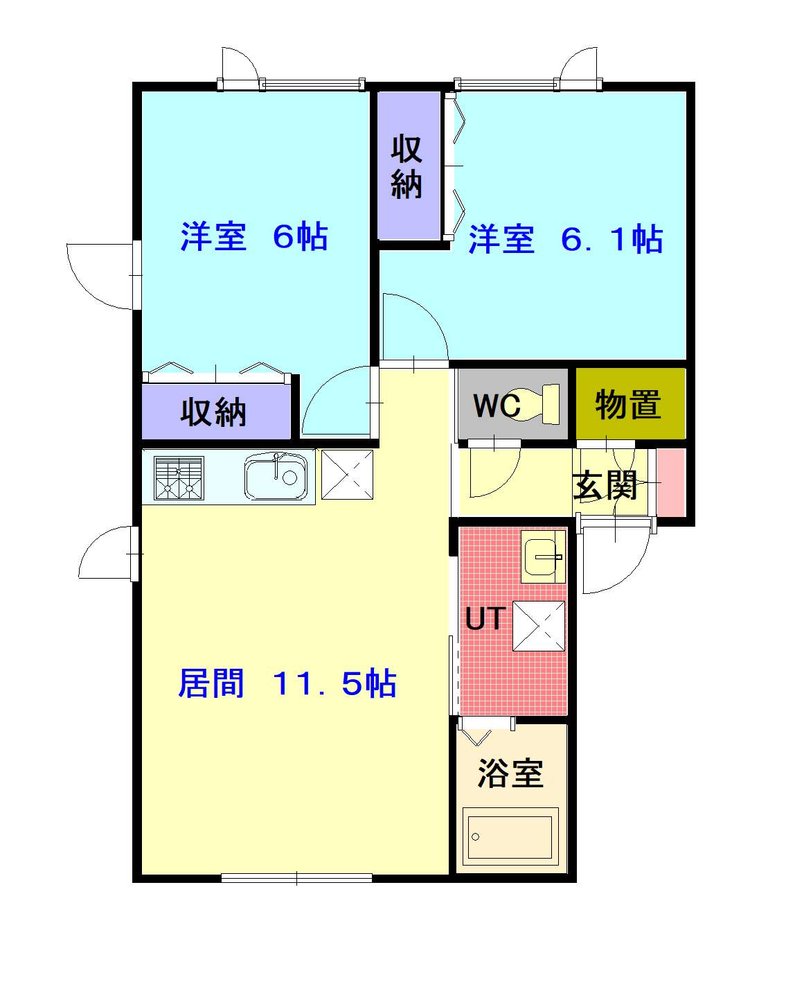 メゾンデュノール101間取図
