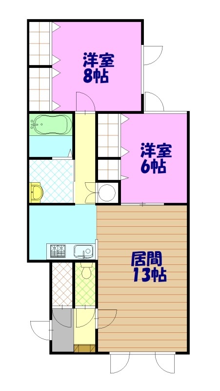 プチハウス102間取図