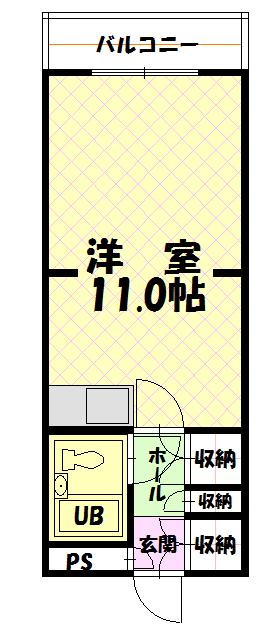 武王プラザ207間取図