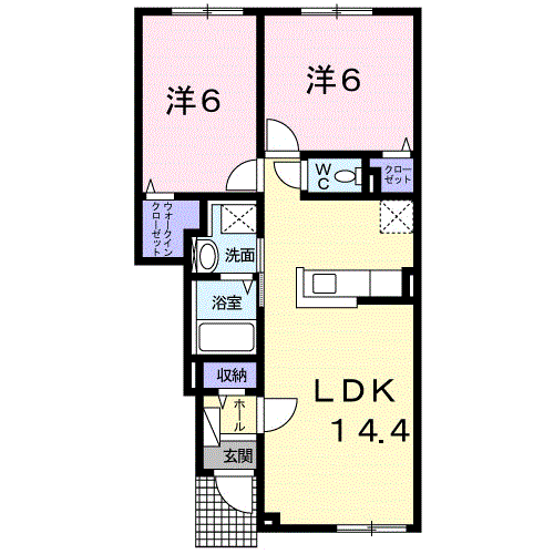 ベルソレイユⅡ１０２間取図
