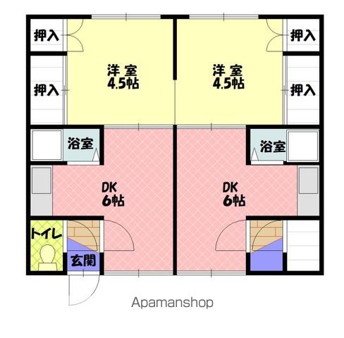 旭町１１３ハイツＡ102間取図