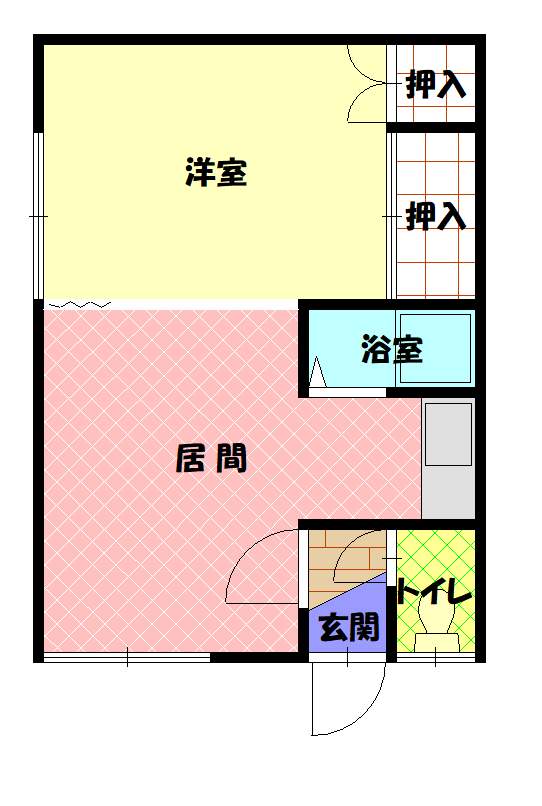 旭町１１３ハイツＢ205間取図