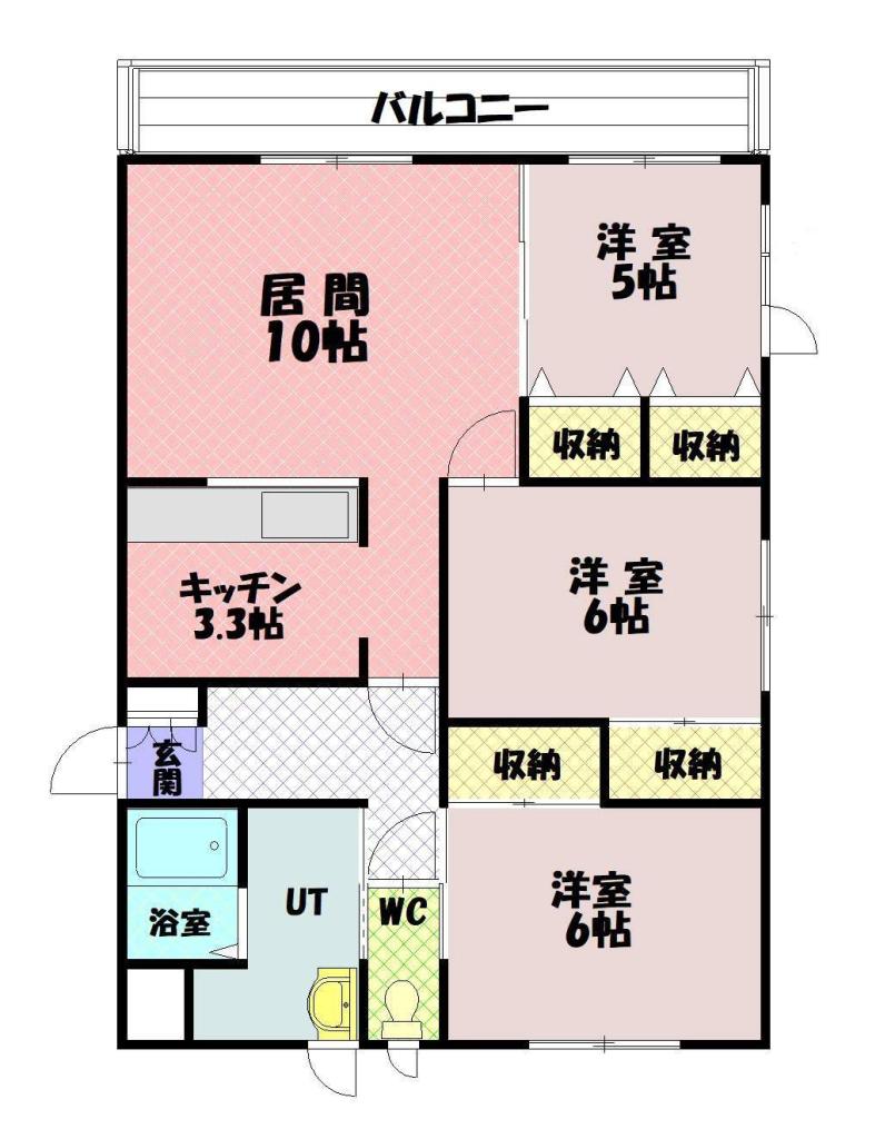 Ｅ－２１サンヒルズＡ202間取図