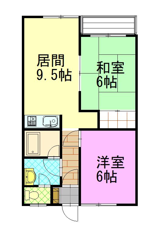 ブルーヒルズ６．６201間取図