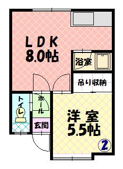 メゾンリバーサイド102間取図