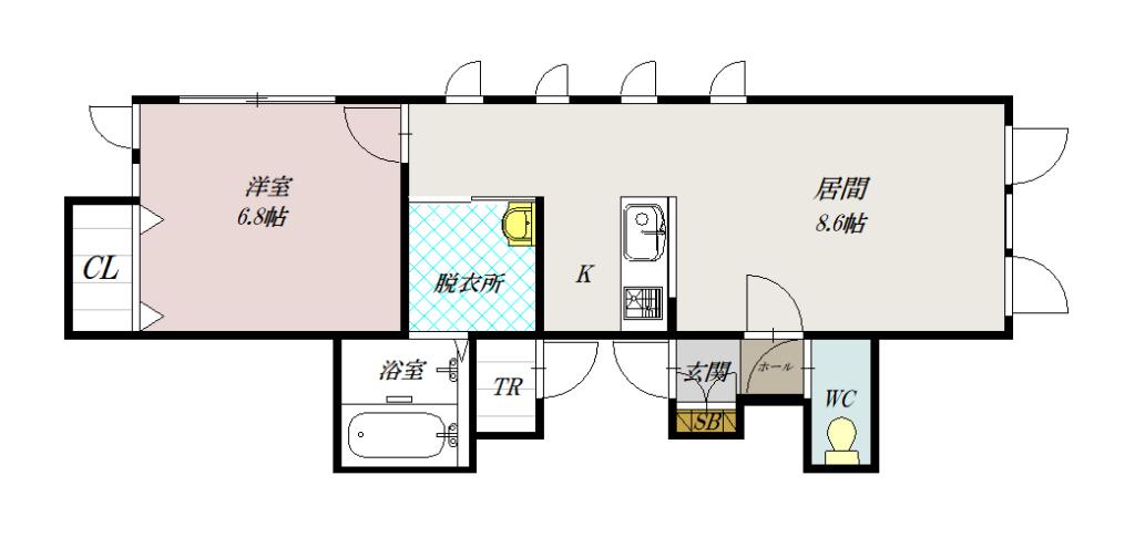 ボックス南Ｂ１０２間取図
