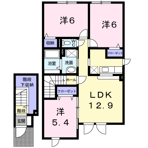 ベルメゾンＢ２０４間取図