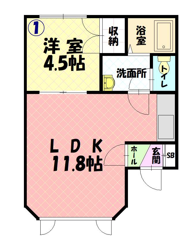 ソフィーユ忠和201間取図