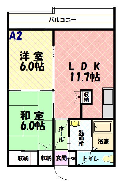 きららパートⅡA302間取図
