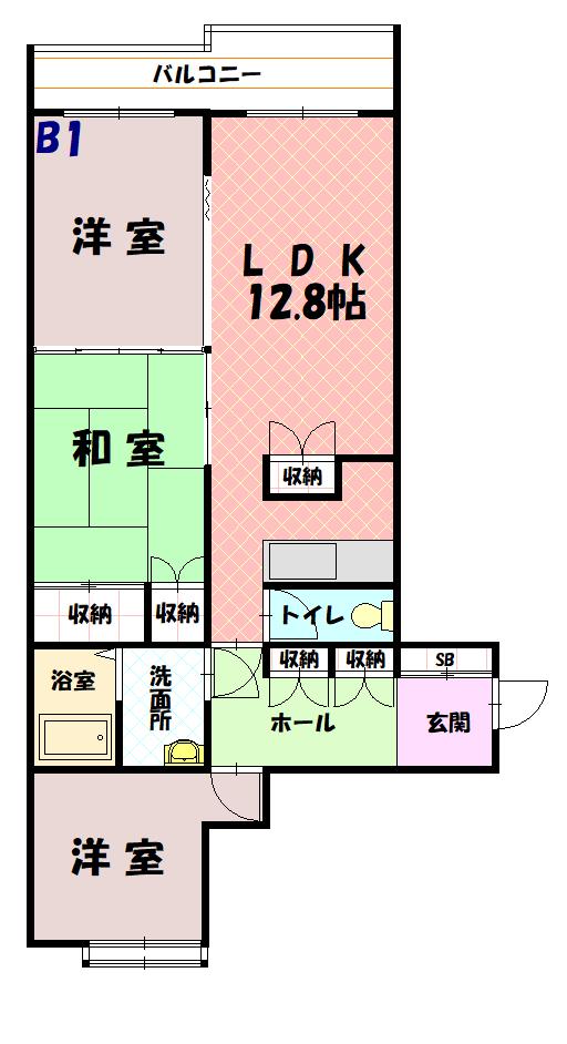 きららパートⅡB101間取図
