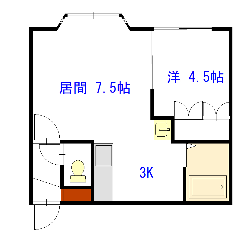 ロイヤルタウンD棟103間取図