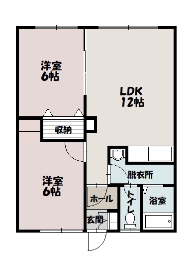 大川マンションＡ202間取図