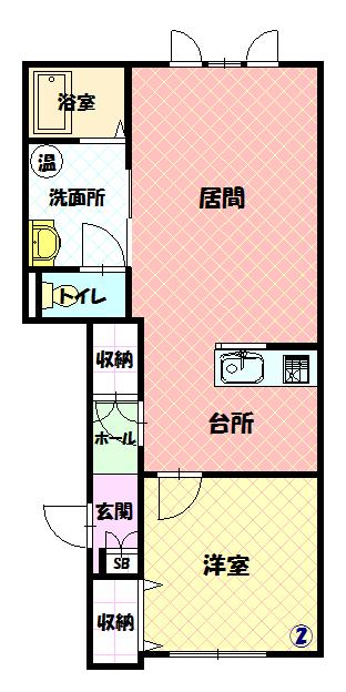 ＣＬＡＩＲＥⅡ１０２間取図
