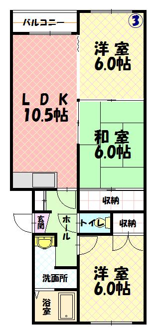 マツヨシハイツ303間取図