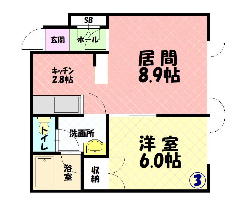 ハイム北欧館Ａ203間取図