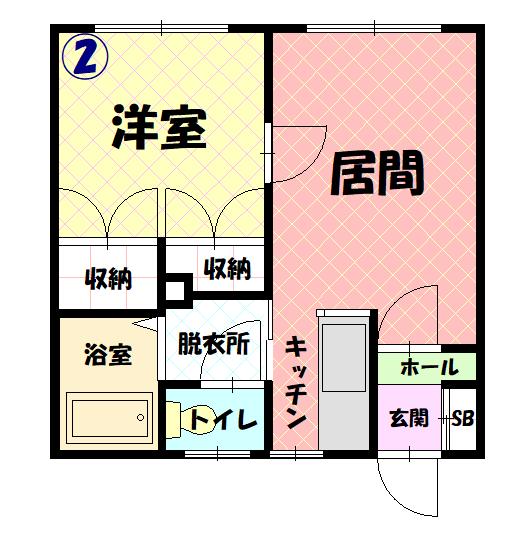 ロンシャン神楽Ⅱ202間取図