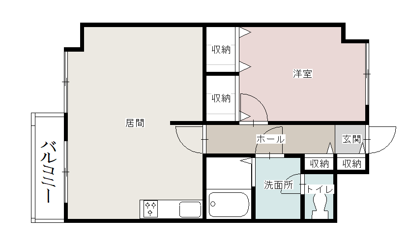 グランビューエーコー６０５間取図