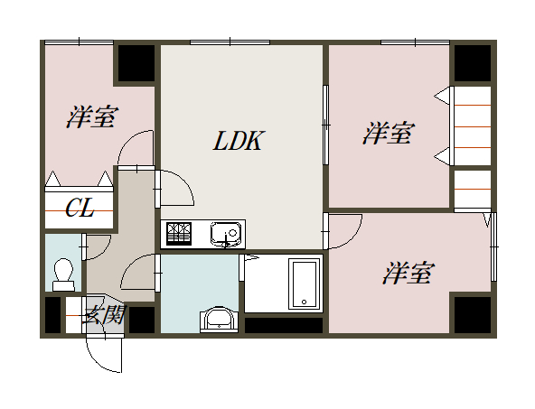 グランビューエーコー４０３間取図