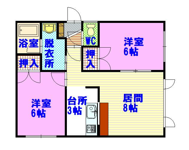 アイランドハイツ神居Ａ１０１間取図