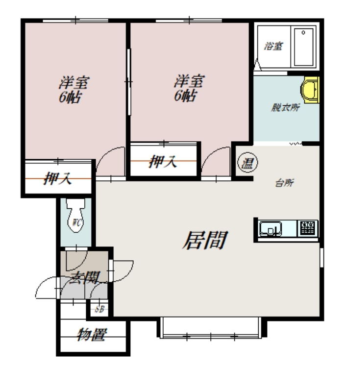 ファミールＢ202間取図
