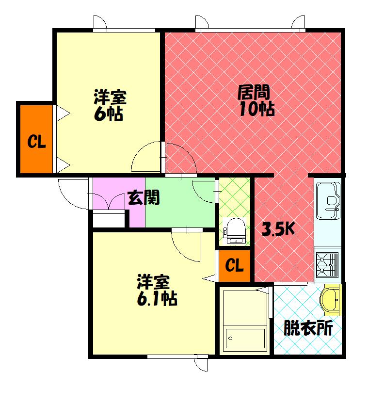 リアルホーム北門１７102間取図