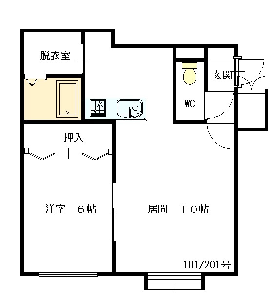 シンフォニー宮下Ｂ101間取図