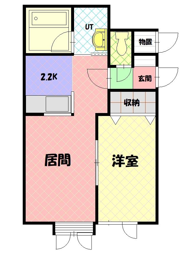 エメロウドＢ２０１間取図