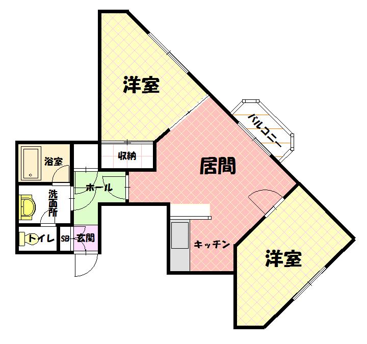 ハイデンス７条４０３間取図