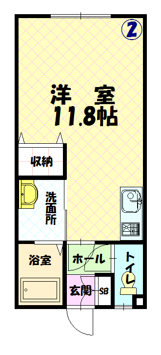 アイビー旭医前Ⅱ２０２間取図